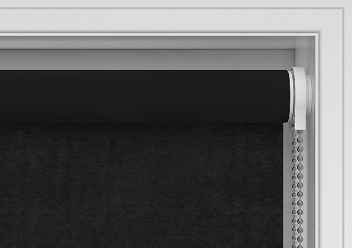 Flori Faux Suede (Blackout), Black - Twist&Fit Roller Blind - Image 10